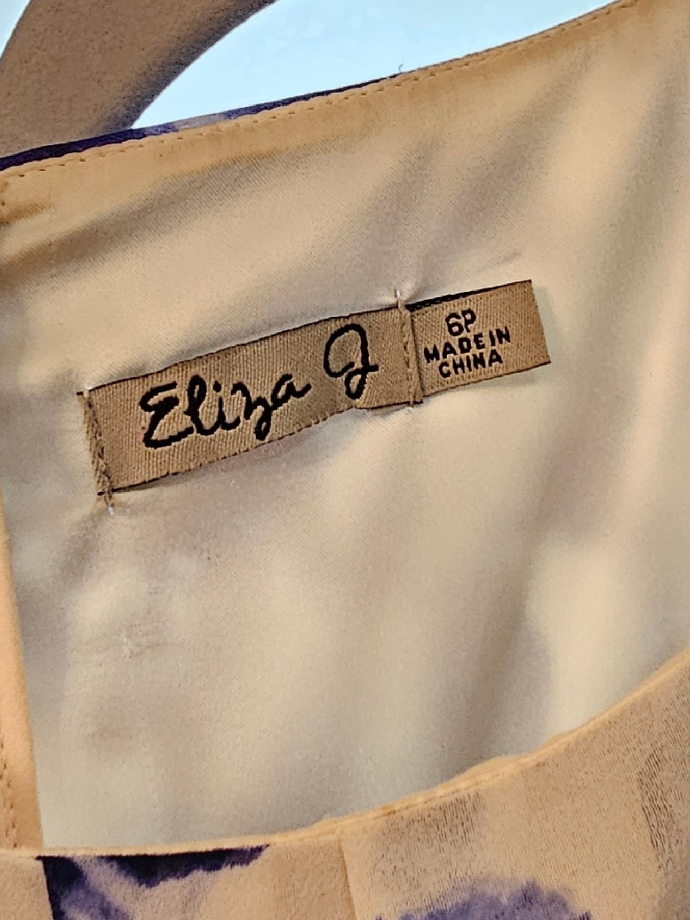 Eliza J White and Blue Floral Pleated Womens' Dress - Picture 5 of 5